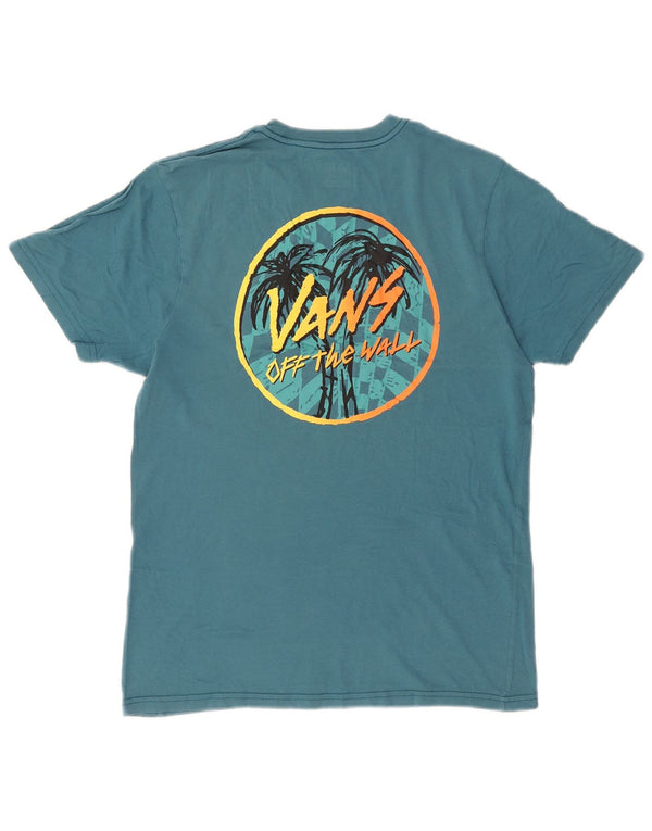 Vans Mens Slim Fit Graphic T-Shirt Top Medium Blue Cotton