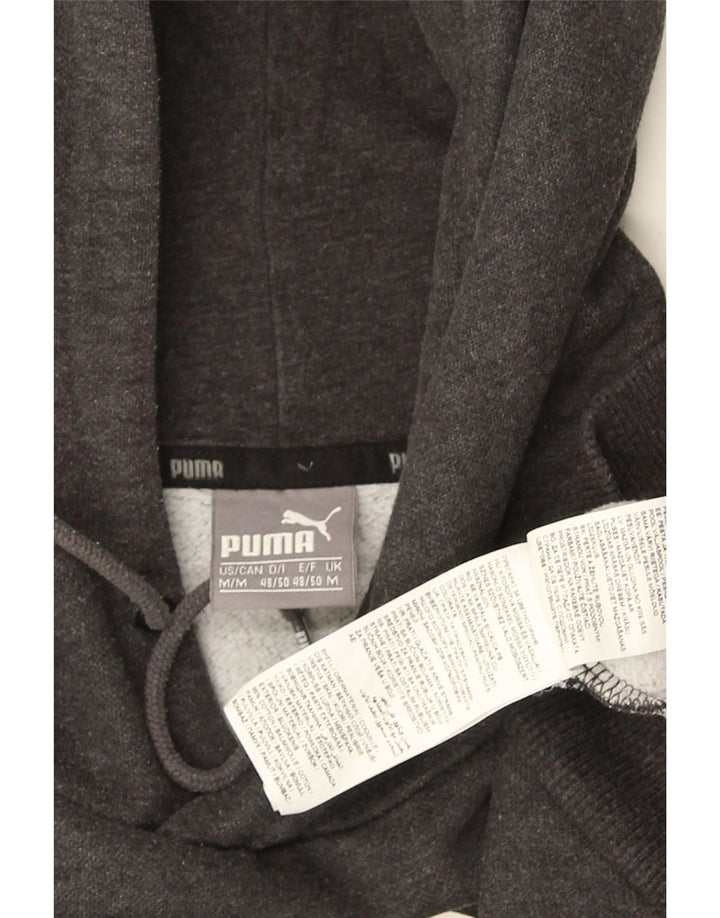 PUMA Mens Graphic Hoodie Jumper Medium Grey Cotton