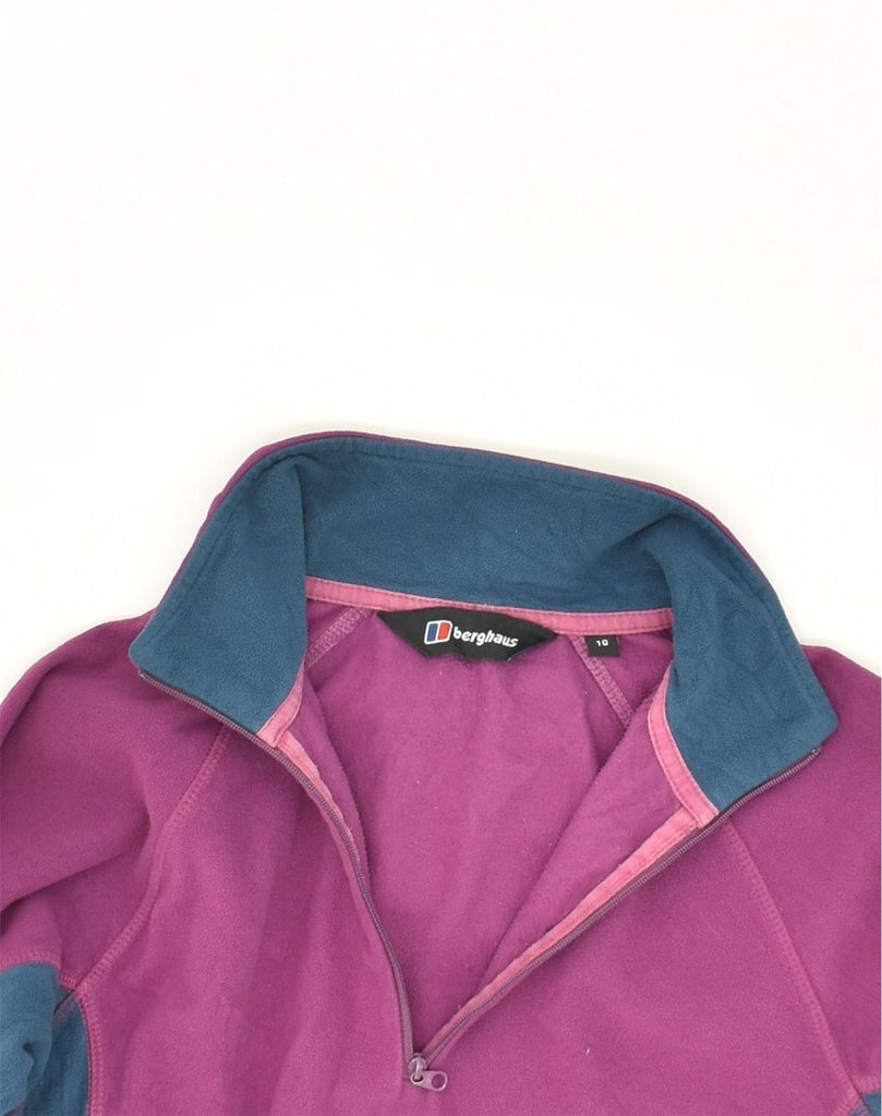 BERGHAUS Womens Zip Neck Fleece Jumper UK 10 Small  Purple Colourblock | Vintage Berghaus | Thrift | Second-Hand Berghaus | Used Clothing | Messina Hembry 