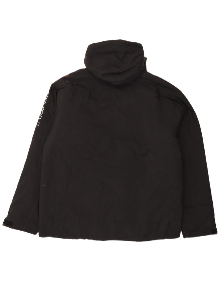 Nike Mens Graphic Hooded Padded Jacket UK 42/44 Large Black Polyester
