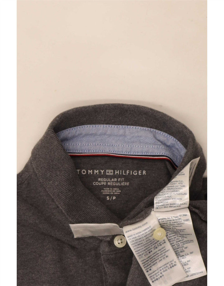 Tommy Hilfiger Mens Regular Fit Polo Shirt Small Grey Cotton