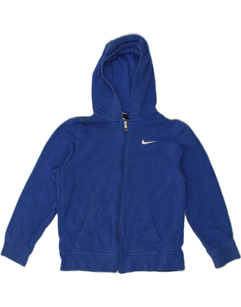 NIKE Boys Zip Hoodie Sweater 12-13 Years Large  Blue Cotton | Vintage Nike | Thrift | Second-Hand Nike | Used Clothing | Messina Hembry 