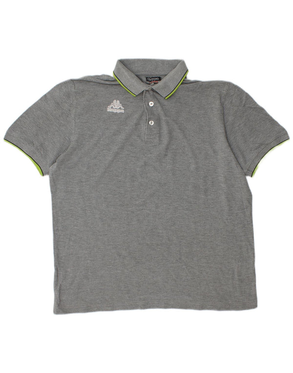 Kappa Mens Polo Shirt Large Grey Cotton