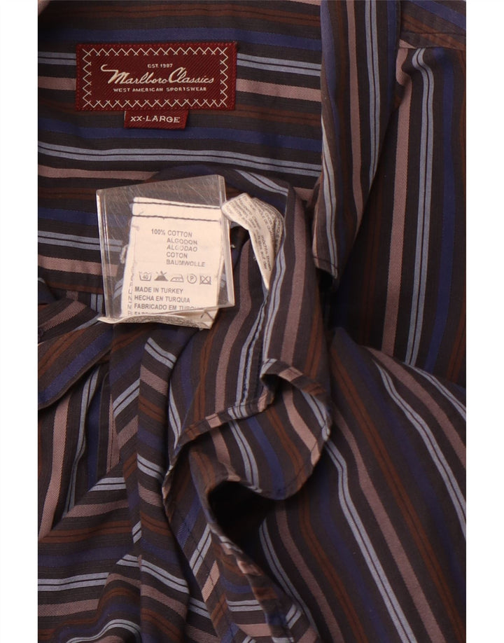 MARLBORO CLASSICS Mens Shirt 2XL Multicoloured Striped Cotton