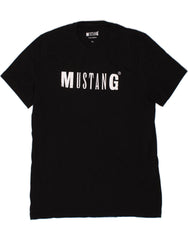 MUSTANG Mens Graphic T-Shirt Top XL Black Cotton