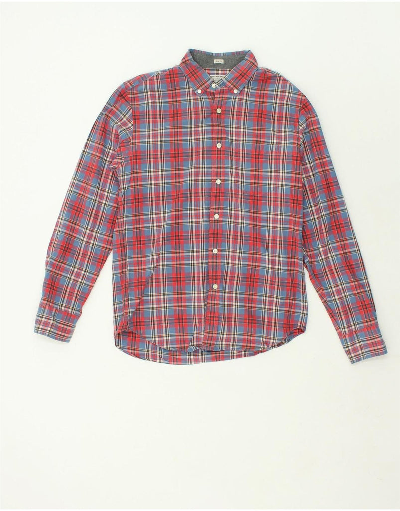 J. CREW Mens Slim Fit Shirt Medium Red Check Cotton | Vintage J. Crew | Thrift | Second-Hand J. Crew | Used Clothing | Messina Hembry 