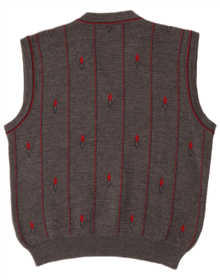 Jockey Mens Vest Tank Top IT 52 Large Grey Striped