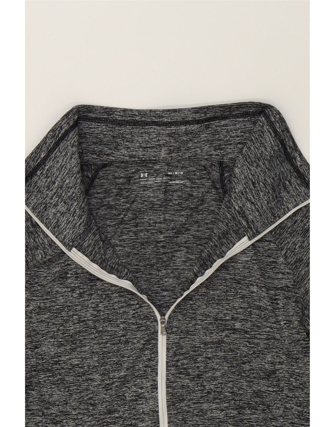 UNDER ARMOUR Womens Heat Gear Tracksuit Top Jacket UK 12 Medium Grey Vintage Under Armour and Second-Hand Under Armour from Messina Hembry 