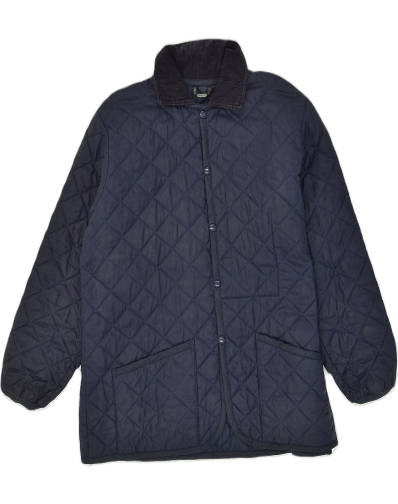 VINTAGE Mens Quilted Jacket UK 42 XL Navy Blue Nylon | Vintage Vintage | Thrift | Second-Hand Vintage | Used Clothing | Messina Hembry 