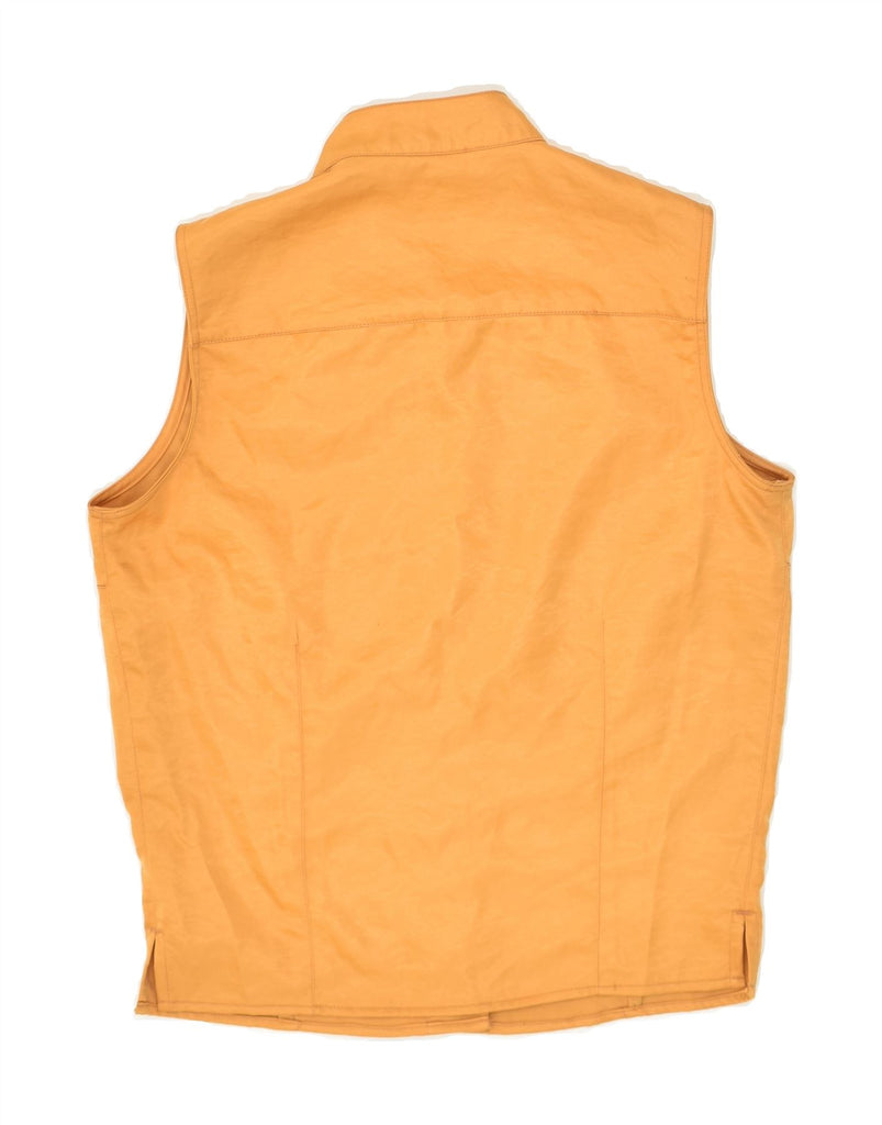 RIFLE Womens Sleeveless Shirt UK 12 Medium Orange Polyester | Vintage Rifle | Thrift | Second-Hand Rifle | Used Clothing | Messina Hembry 