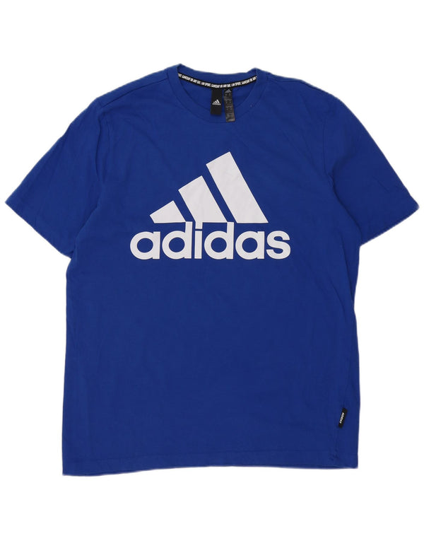 Adidas Mens Graphic T-Shirt Top Medium Blue Cotton