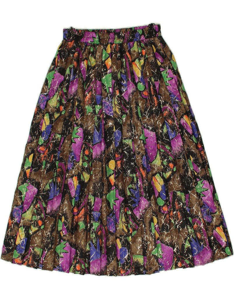 VINTAGE Womens Abstract Pattern Pleated Skirt IT 42 Medium W28 Purple | Vintage Vintage | Thrift | Second-Hand Vintage | Used Clothing | Messina Hembry 