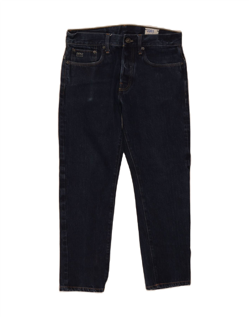 G-STAR Womens 3301 Cropped Jeans W31 L26 Navy Blue Cotton Vintage G-Star and Second-Hand G-Star from Messina Hembry 