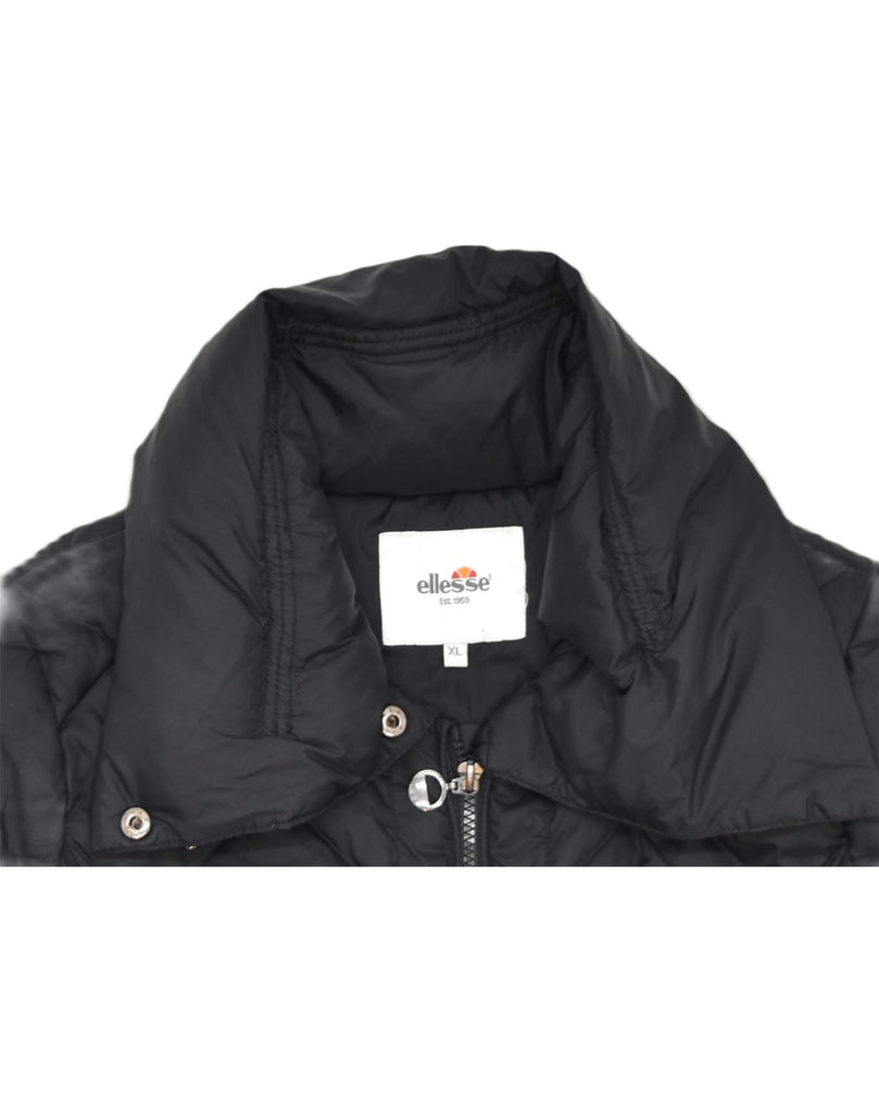 ELLESSE Womens Quilted Jacket UK 18 XL Black Nylon | Vintage | Thrift | Second-Hand | Used Clothing | Messina Hembry 