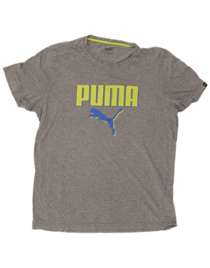 Puma Mens Graphic T-Shirt Top 2XL Grey Flecked