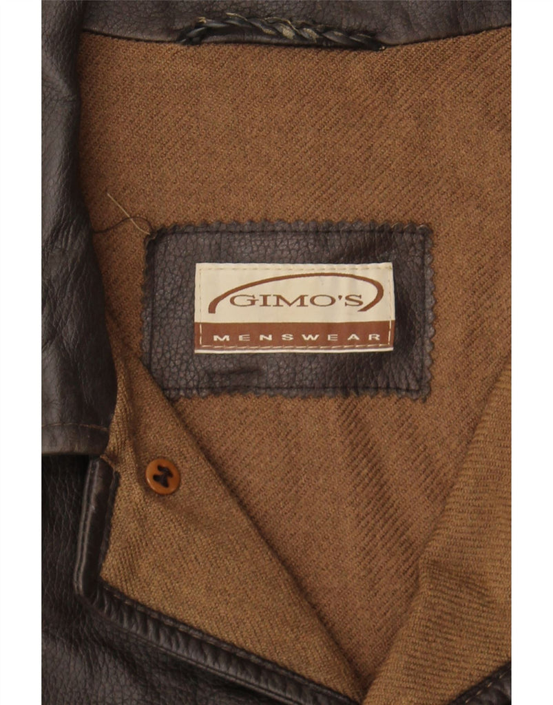 GIMO'S Mens Leather Jacket UK 42 XL Brown Leather Vintage Gimo's and Second-Hand Gimo's from Messina Hembry 