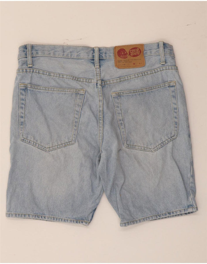 CHEAP MONDAY Mens Denim Shorts W32 Medium Blue Cotton