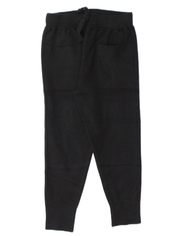 Zara Womens Knit Capri Tracksuit Trousers Joggers UK 8 Small  Black