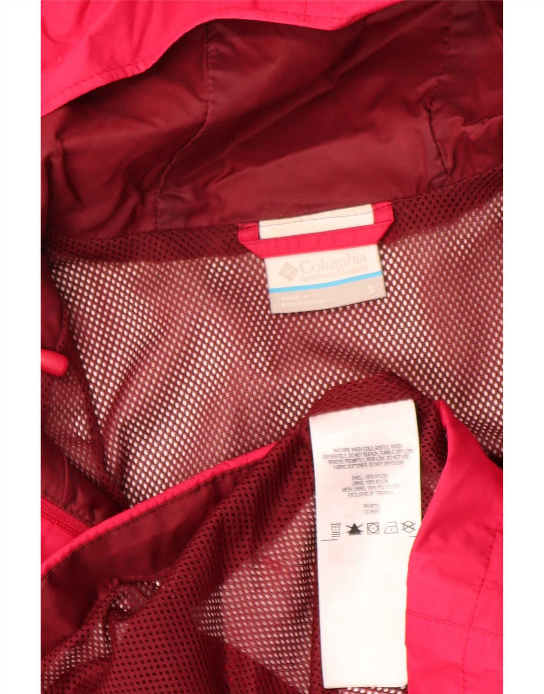 Columbia Womens Hooded Rain Jacket UK 10 Small Pink Nylon