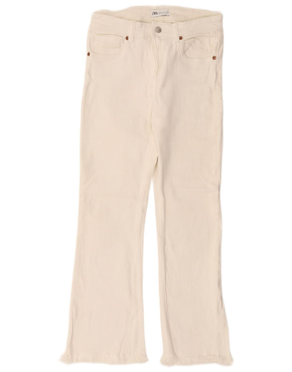 Zara Womens Flared Jeans EU 36 XS W26 L26 White Cotton