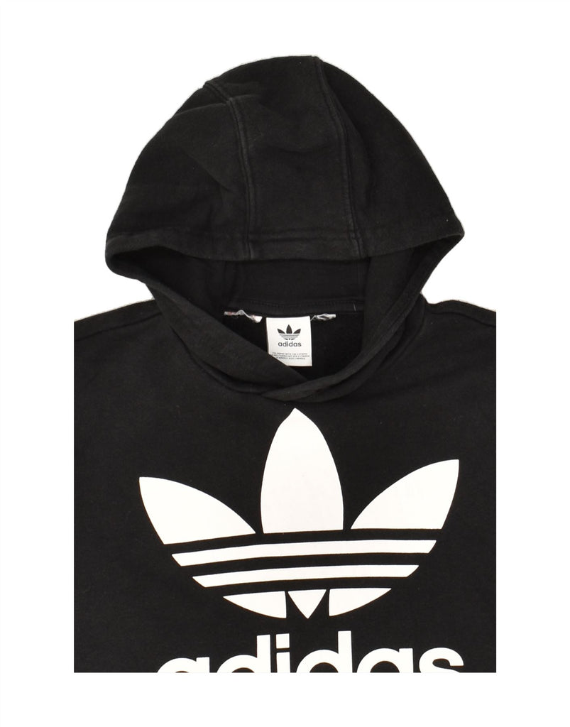 ADIDAS Womens Graphic Hoodie Jumper UK 10 Small Black | Vintage Adidas | Thrift | Second-Hand Adidas | Used Clothing | Messina Hembry 