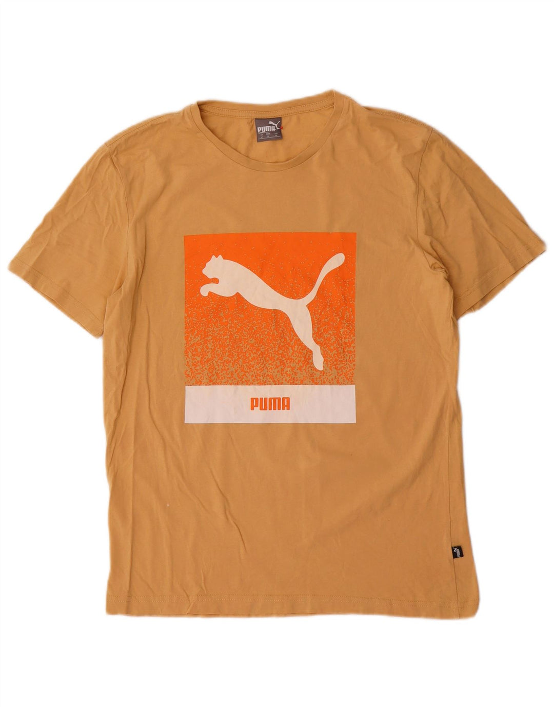 Puma Mens Graphic T-Shirt Top Medium Yellow