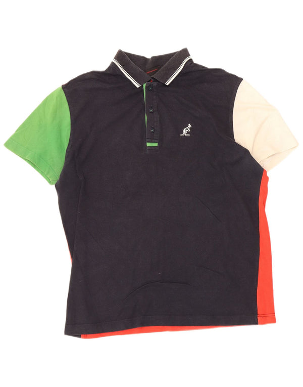 AUSTRALIAN L'ALPINA Mens Polo Shirt IT 52 Large Multicoloured Colourblock