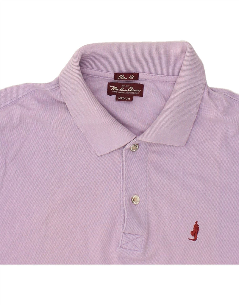 MARLBORO CLASSICS Mens Slim Fit Polo Shirt Medium Purple Cotton | Vintage Marlboro Classics | Thrift | Second-Hand Marlboro Classics | Used Clothing | Messina Hembry 