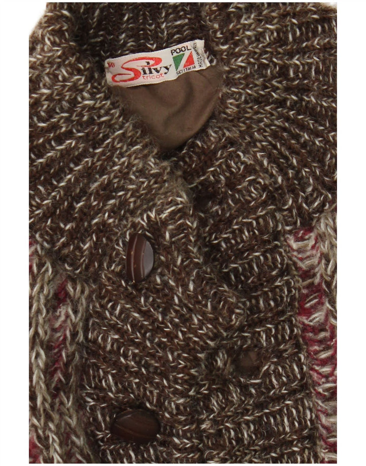 Silvy Mens Knit Bomber Jacket IT 50 Large Brown Flecked