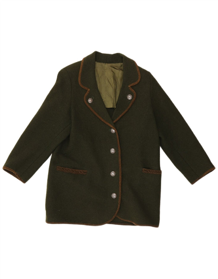 Vintage Womens 4 Button Blazer Jacket UK 12 Medium Green