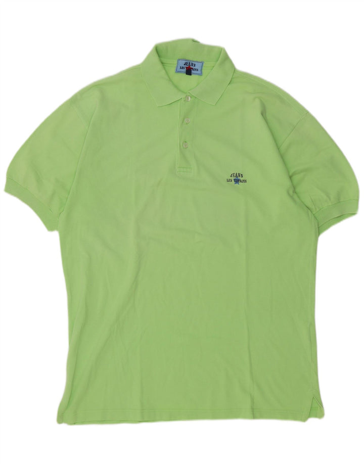 Les Copains Mens Polo Shirt IT 52 Large Green Cotton