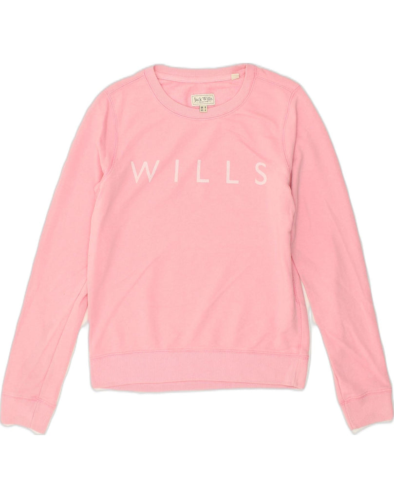 JACK WILLS Womens Sweatshirt Jumper UK 8 Small Pink Cotton | Vintage Jack Wills | Thrift | Second-Hand Jack Wills | Used Clothing | Messina Hembry 