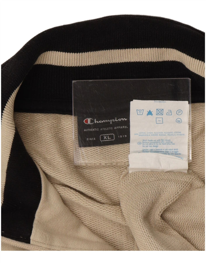 CHAMPION Mens Tracksuit Top Jacket XL Beige Cotton
