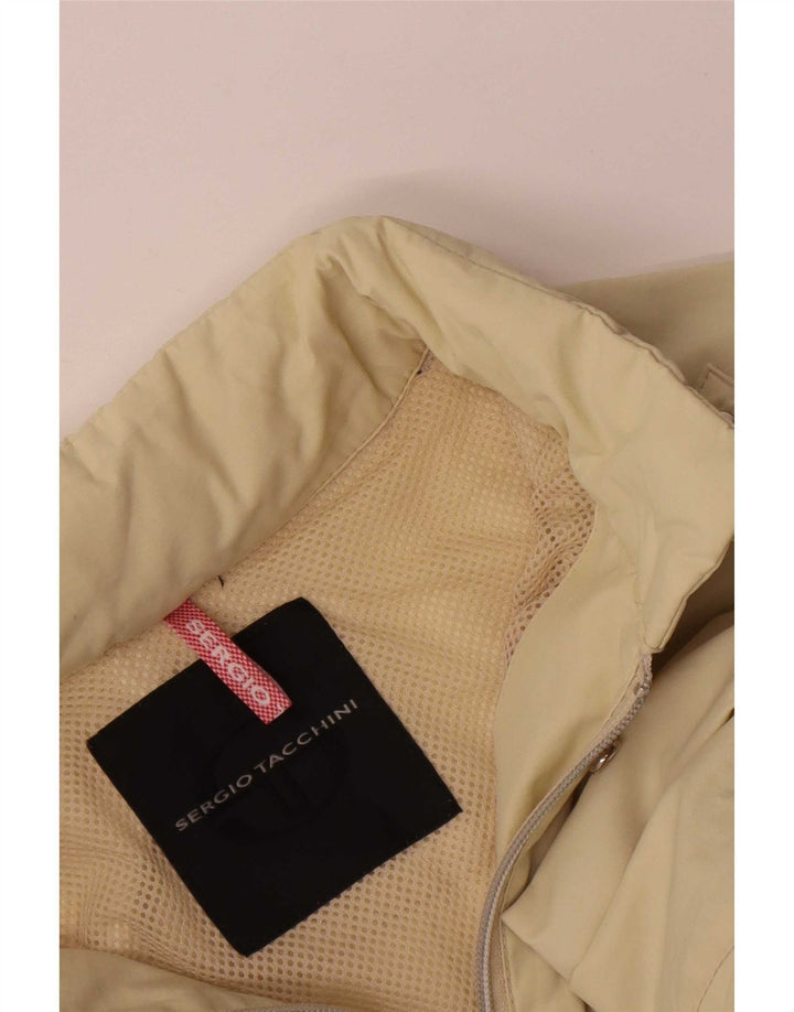 Sergio Tacchini Womens Hooded Utility Jacket IT 46 Large Beige Polyamide