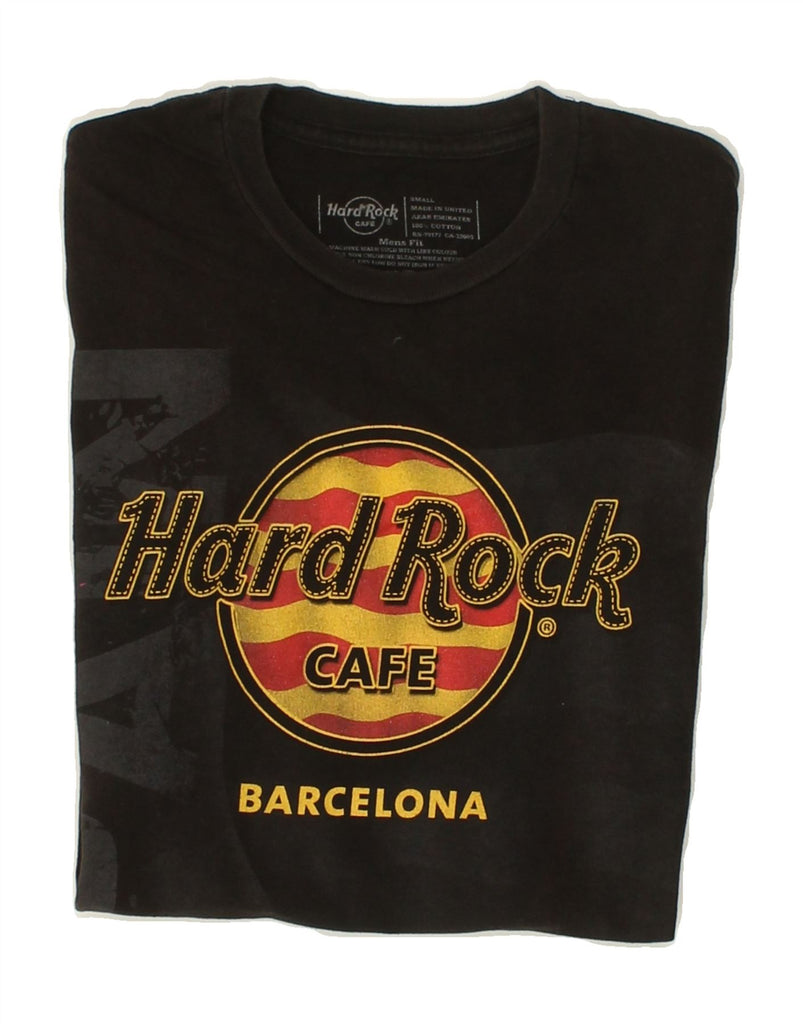 HARD ROCK CAFE Mens Barcelona Graphic T-Shirt Top Small Black Cotton Vintage Hard Rock Cafe and Second-Hand Hard Rock Cafe from Messina Hembry 