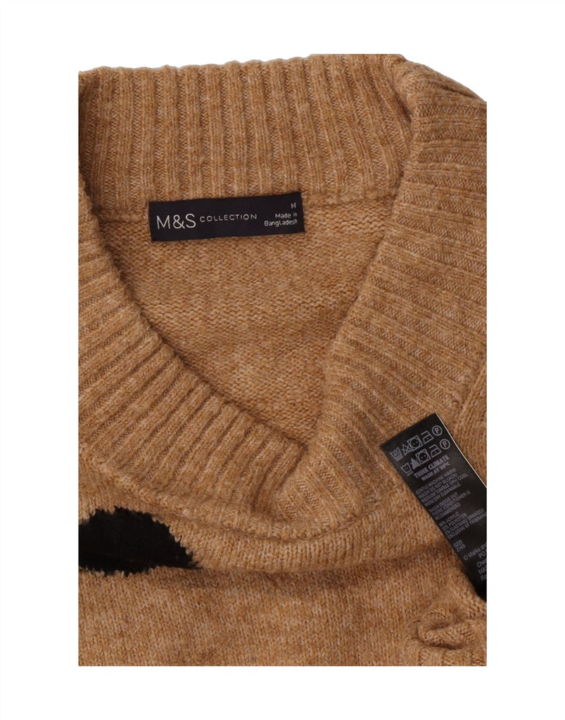 MARKS & SPENCER Womens Crop Turtle Neck Jumper Sweater UK 14 Medium Brown Vintage Marks & Spencer and Second-Hand Marks & Spencer from Messina Hembry 
