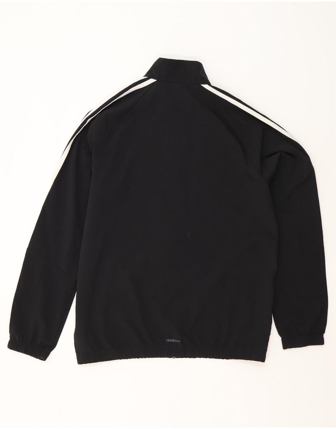 Adidas Boys Aeroready Tracksuit Top Jacket 15-16 Years Black Polyester