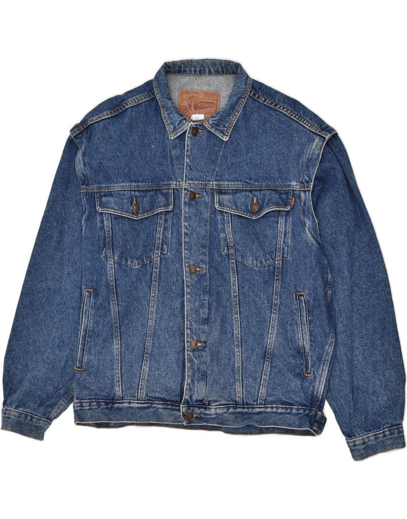 CASSUCI Mens Denim Jacket UK 44 2XL Blue Cotton Vintage Cassuci and Second-Hand Cassuci from Messina Hembry 