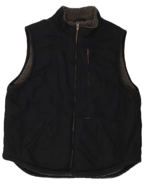 LEE Mens Utility Gilet UK 40 Large Black Cotton