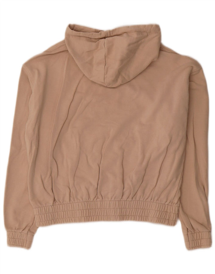 Puma Womens Crop Oversized Hoodie Jumper UK 10 Small Beige