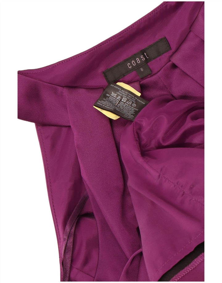 COAST Womens Sheath Dress UK 8 Small  Maroon Acetate