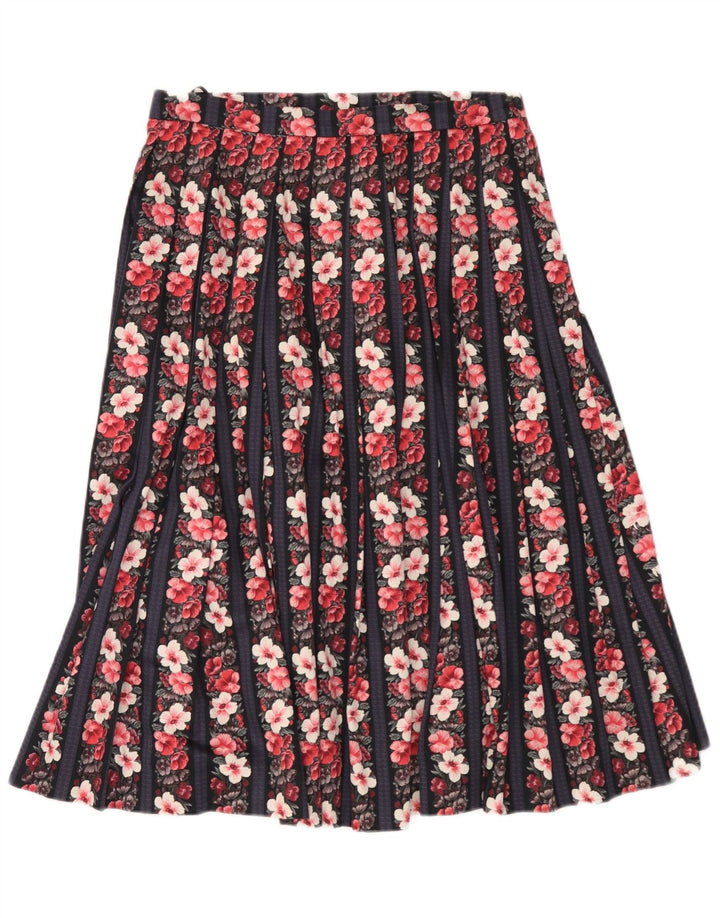 Vintage Womens Pleated Skirt W30 Medium Multicoloured Floral
