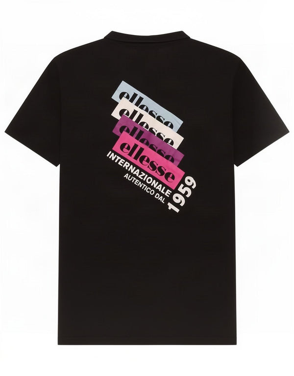 Ellesse Mens Graphic T-Shirt Top Small Black Cotton