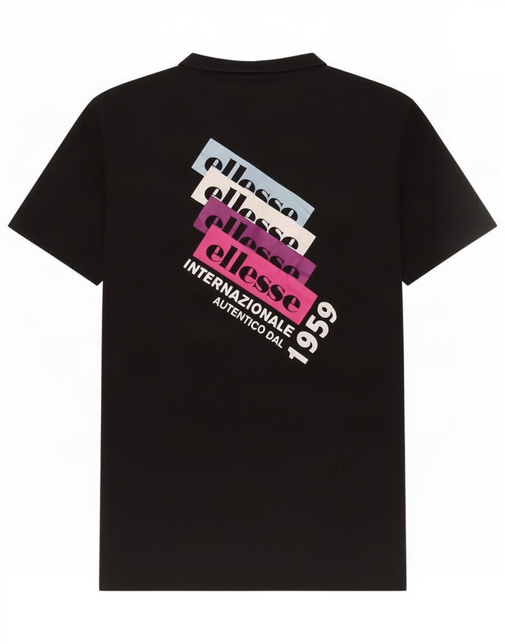 Ellesse Mens Graphic T-Shirt Top Small Black Cotton