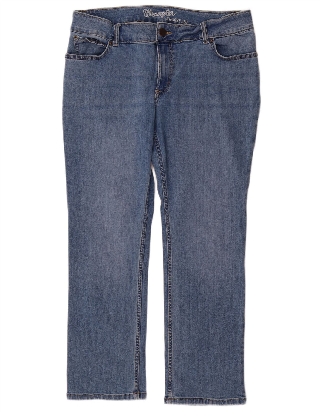 Wrangler Womens Straight Jeans W32 L30 Blue Cotton