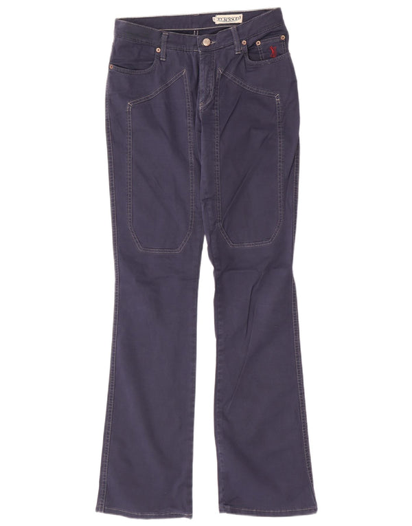 Jeckerson Womens Bootcut Casual Trousers W28 L33 Navy Blue Cotton