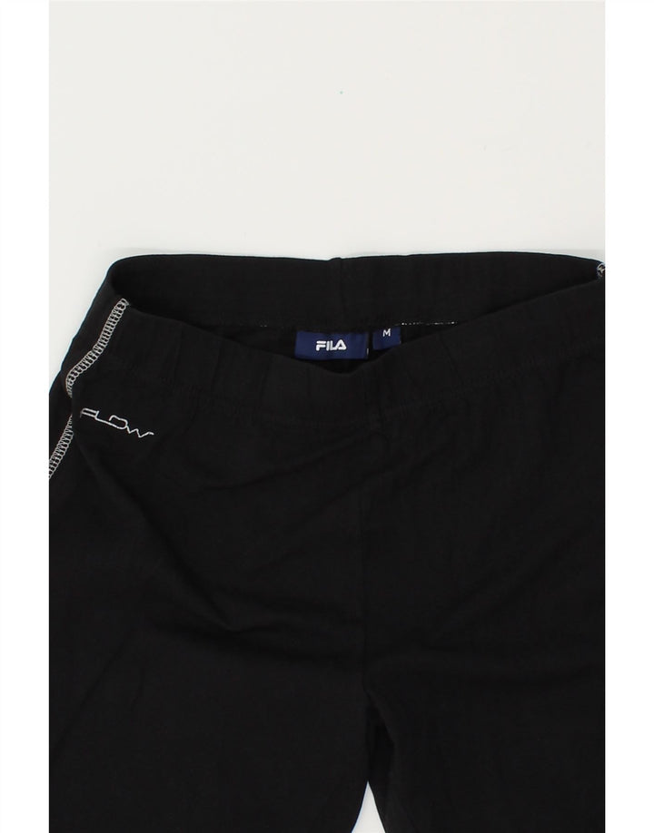 FILA Womens Sport Shorts UK 12 Medium  Black Cotton Vintage Fila and Second-Hand Fila from Messina Hembry 