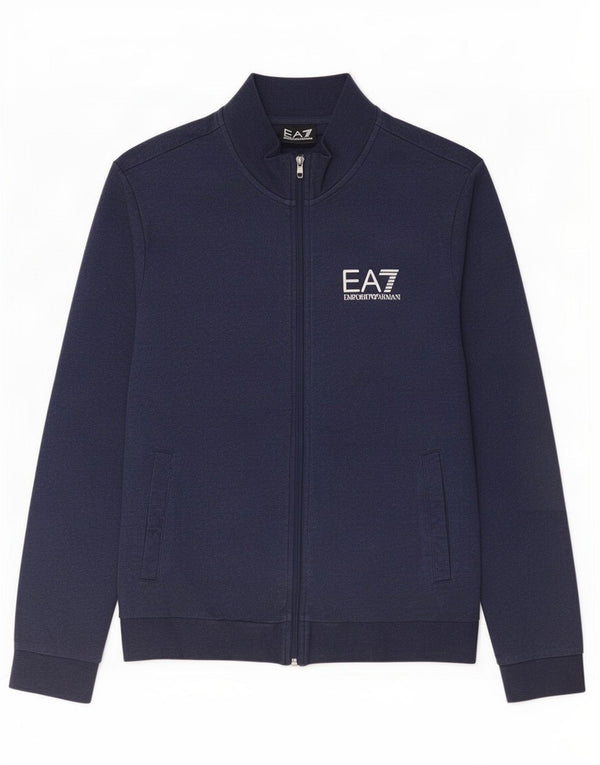 Emporio Armani Mens Graphic Tracksuit Top Jacket Medium Navy Blue Cotton