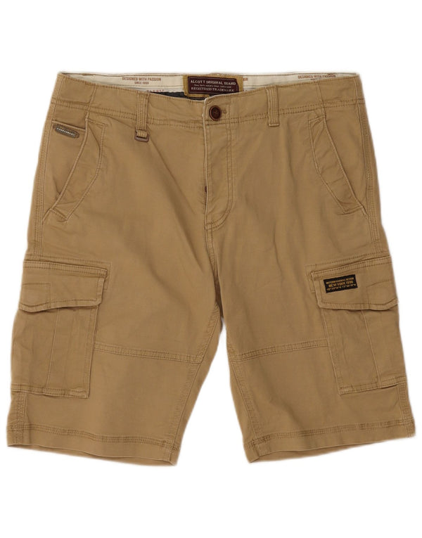 Alcott Mens Cargo Shorts IT 46 Small W34 Beige Cotton