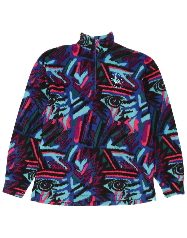 FILA Mens Abstract Pattern Fleece Jumper IT 52 Large Multicoloured